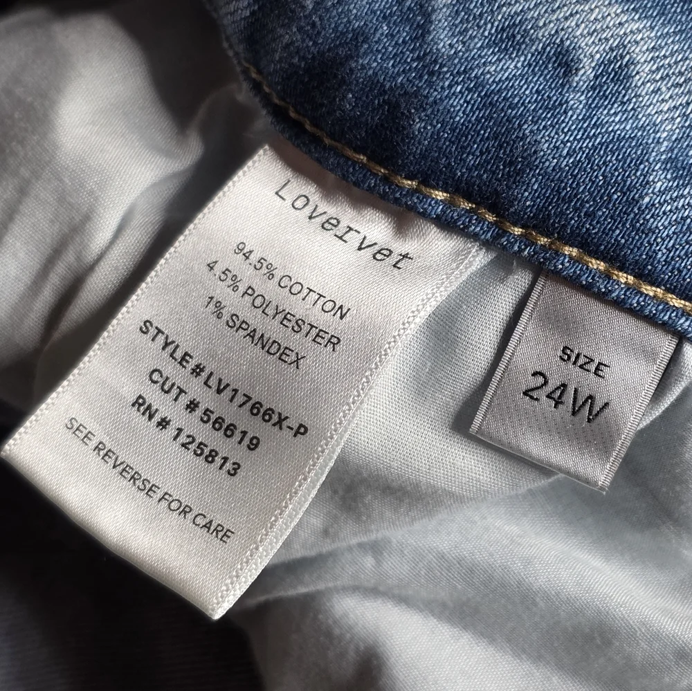 Lovervet by Vervet Adrian High Rise Wide Leg Light Wash Jeans NWT 24W - Picture 7 of 11